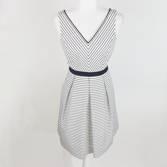 White House Black Market Dresses & Skirts - WHBM Textured Dot Fit Flare Dress 2 Black White